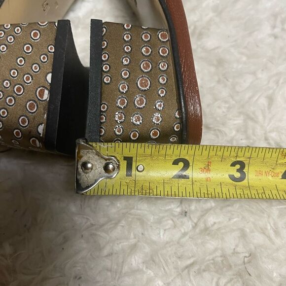 Palmieri fabric Brown & glittery dots prints leather lining Slide Sandals EUR 40 - Picture 7 of 9